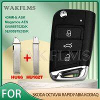 For Skoda Octavia RAPID FABIA KODIAQ For Seat Leon 2016 2017 2018 2019 2020 2021 MQB Remote Key Fob 433MHz AES ID88 Chip