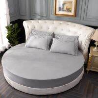 Round Anti-pull Mattress Cover Bedding Fitted Sheet with Elastic Band Protector Pad Air-Permeable