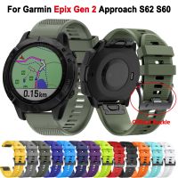 【CW】 22/26mm Strap For Garmin Approach S60 S62 Epix Gen 2 Tactix Delta Quickfit Watch Band Fenix 7X 7 6X 6 5X 5 Silicone Bracelet