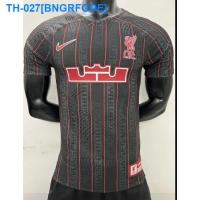 ◘ Player Edition 2023-2024 Liverpool F.C. Football Jersey shirt of LeBron x Liverpool Football LeBron James logo is printed on the jersey