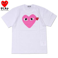 COMME Des Garcons เสื้อยืดสำหรับผู้หญิง,เสื้อยืดผู้ชายเสื้อยืดเสื้อคอตตอนแท้แขนสั้นเสื้อผ้าคู่รักสไตล์น่ารักใส่สบายๆนุ่มสบาย