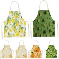 Fruit Watermelon Cantaloupe Pineapple Print Sleeveless Apron Kitchen Apron Home Cooking Bakery Shop Woman Clean Apron Delantal