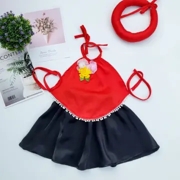 Set đồ cho bé Váy yếm đỏ và áo cánh tiên cộc tay dễ thương cho