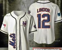 (in stock) Francisco Lindor # 12 New York Mets New White Printed Baseball Jersey S-5XL (free nick name and logo)