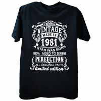 Vintage 1981 Aged To Perfection T Shirts Graphic Cotton Streetwear Short Sleeve Original Parts Retro Birthday Gift T-Shirt