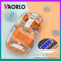 VAORLO 2.4G เมาส์ไร้สายบลูทูธ DPI แบตเตอรี่ไฟ LED ปรับได้จอแสดงผล Type C,ชาร์จเร็วไร้เสียงหนู RGB มี3รุ่นเชื่อมต่อสำหรับเกมสำนักงาน Windows