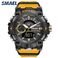 SMAEL Fashion Mens Sport Watches Shock Resistant 50M Waterproof Wristwatch LED Alarm Stopwatch Clock Military Watches Men 8040