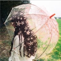 【hot sale】 ❍✼ B53 ♡♡ Transparent Flowers Dome Rain Umbrella Half Automatic