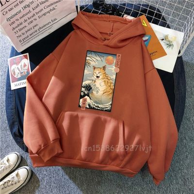 Japanese Hoodie Huge Cat Pattern Printing New Hoodies Comfortable Punk Women Men Sweatshirts Vintage High Quality Pullover Size Xxs-4Xl