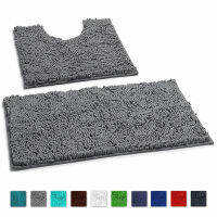 【COD&amp;Ready Stock】2pcs Colorful Home Decor Washable Soft Pedestal Rug Bath Mats Chenille Bathroom Mat Set