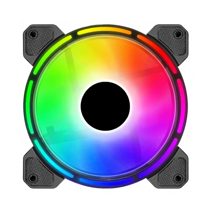 COOLMOON RGB Fan Antislip Quiet 12cm 6Pin PC Case Cooling Fan Control