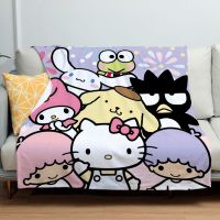 Sanrios Kuromi Cinnamoroll Mymelody kawaii Anime Plush Warm Flannel Blankets Sofa Cover Bedspread Camping Blanket Home Textile