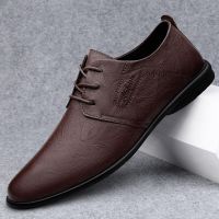 Leather casual leather shoes men breathable hot selling soft soles soft leather business shoes youth work shoes