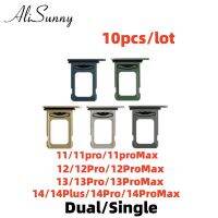 AliSunny 10ชิ้นซิมการ์ดที่ใส่ถาดสล็อตสำหรับ 14 13 11 12 Pro Max เดี่ยวคู่อะแดปเตอร์นาโนอะไหล่