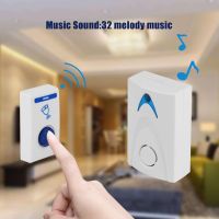 ↂ▬ LED Wireless Chime Door Bell Volume Adjustable Smart Doorbell Remote Control Battery Powered Security Portable 32 Tune Songs