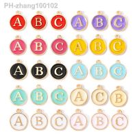 10pcs 12mm English Alphabet Pendant Enamel Charms Initial Letter Pendants For Jewelry Making Handmade DIY Bracelet Earrings