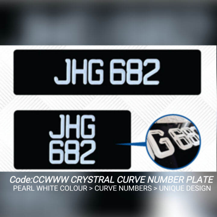 CCWWW CURVE CRYSTAL NUMBER PLATE / ACRYLIC FONTS / CURVE CYSTAL NOMBOR ...