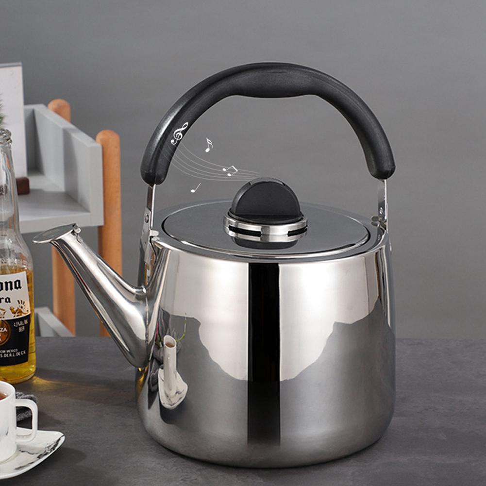 Stainless Steel Tea Kettle Whistling Metal Kettle with Soft Grip Handle Tea Kettle for Induction Cooktop Color : 1, Size : 3L 