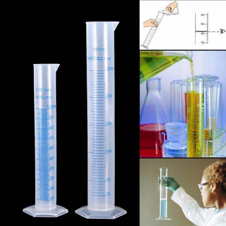 10ml500ml Plastic Measuring Cylinder Graduated Cylinders Lab Supplies