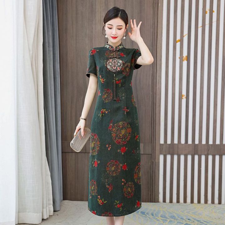 Xiangyun gauze improved version cheongsam dress 2023 new noble lady ...