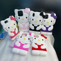 Sanrio แมว3D สามมิติ H Ello K Itty ซิลิโคนอ่อนนุ่มกรณีโทรศัพท์สำหรับ Iphone 11 12 13 Pro Max มินิ X Xs Xr 7 8บวก SE 2020ปก