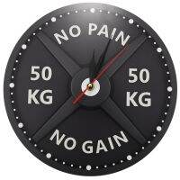 Strongman 50KG Creative Print Wall Clock Circular Gym Weight Lifting Dumbbell Bodybuilding Silent Acrylic Clock