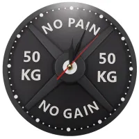 Strongman 50KG Creative Print Wall Clock Circular Gym Weight Lifting Dumbbell Bodybuilding Silent Acrylic Clock