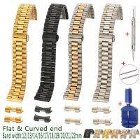 （Bar watchband） แท่งสแตนเลสสตีลสายนาฬิกาข้อมือรูปครึ่งวงกลม12 13 14 16 17 18 19 19 20 21 22มม. สายนาฬิกาสำหรับเปลี่ยน3แถวปลายโค้ง