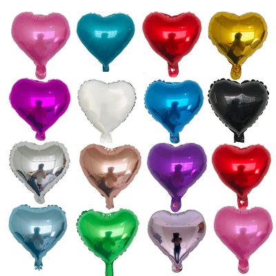 10pcs 10inch heart love aluminum foil balloon baby shower child birthday party wedding  decor supplies air balloons Globos Artificial Flowers  Plants