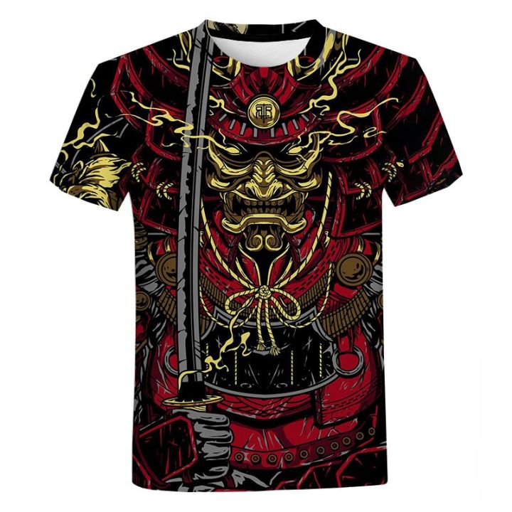 แฟชั่นฤดูร้อน-cool-ญี่ปุ่น-samurai-men-เสื้อยืดใหม่-3d-พิมพ์บุคลิกภาพ-streetwear-hip-hop-harajuku-o-คอแขนสั้น-tees