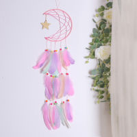 【cw】ins Crescent Moon XINGX Ornaments Dreamcatcher Home Decorative Wall Hangings Wall Decor Fresh Girl Heart Dreamcatcher ！