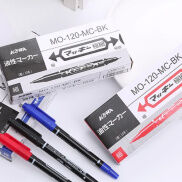Sét 10 Bút dạ dầu 2 đầu xanh đỏ đen