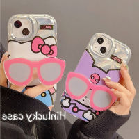 Kulomi เคส Y2กันกระแทกลายการ์ตูนสำหรับ iPhone 14 13 12 11 Pro Max XR XS 7 8 Plus Sanrio 3D สามมิติเคส Hello Kitty