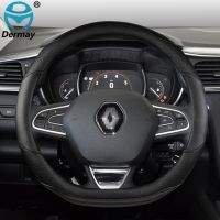 for Renault Megane 3 III Megane CC Scala Car Steering Wheel Cover Microfiber Leather + Carbon Fiber Fashion Auto Accessories Steering Wheels Accessori