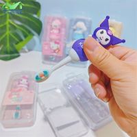 แปรงสีฟัน Sanrio สำหรับเด็กอายุ2-7ปี,แปรงสีฟันขนนุ่ม Kuromi Melody ดูแลแปรงสีฟันดูแลเหงือกด้วยขนไม้ขีดไฟจุดได้หมื่นครึ้ง