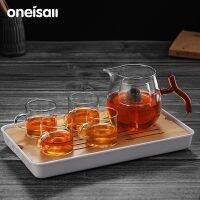 ONEISALL กาน้ำชาแก้วกาน้ำชาชุดชงหม้อเดียวชุดถ้วยชา550มิลลิลิตร