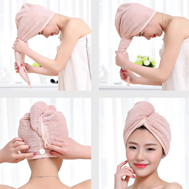 Microfiber Hair Drying Towel Turban Wrap Hair Quick Dry Hair Towel Wrap  Turban Dry Hair Hat Wrapped Bath Cap Super Absorbent Zenababyshop |  