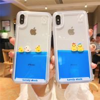 Luxury Cartoon 3D Swimming Duck Dynamic Liquid Cover Case for Apple IPhone 14 13 12 11 Pro Max X Xr Xs Max Phone Cases Coque