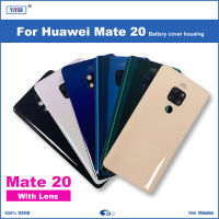 ใหม่สำหรับ Huawei Mate 20 ฝาหลังแบตเตอรี่ 3D แผงกระจก Mate20 ด้านหลังแบตเตอรี่เปลี่ยน + กาว + เลนส์-lihelong4