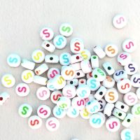 100pcslot 4x7mm Acrylic Spacer Beads 26 A-Z Alphabet Letter Beads For celet Necklace Jewelry Making DIY Handmade Accessories