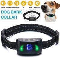 Black Dog Bark Collar Anti Barking Control Dogs Collar Electric Shocker Waterproof Rechargeable Remote Control Bark Stop