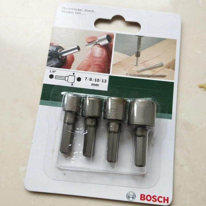 bosch-4ไขควง-pcs-ปลอกหกเหลี่ยมลึก39มม-ลึกแขนเสื้อส่วนต่อไม่มีแม่เหล็ก7-8-10-13มม-พร้อมก้านหกเหลี่ยม2609255904