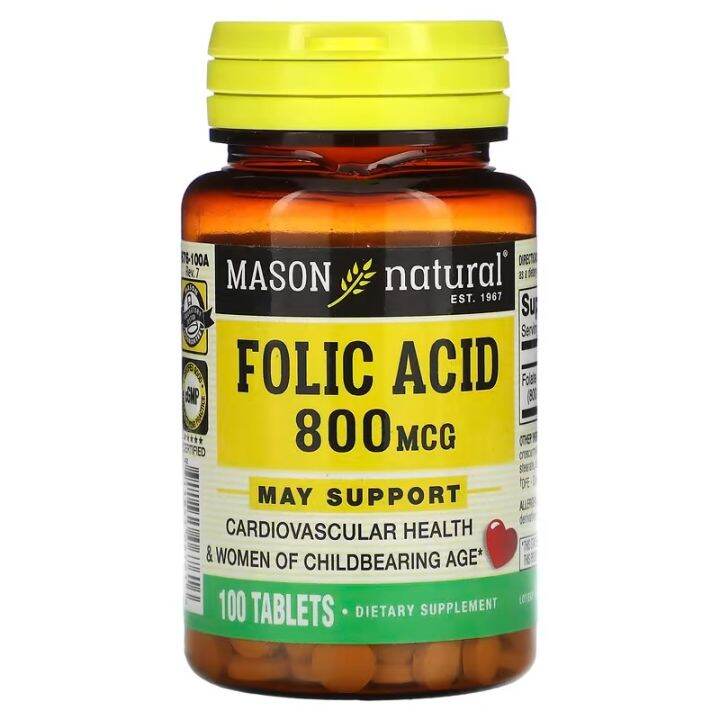 Folic Acid, 800 Mcg, 100 Tablets | Lazada PH