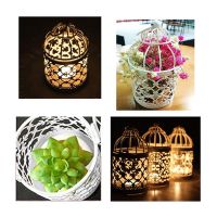 6 Pcs Candle Tea Light Holders Metal Hanging Hollow Birdcage Lantern Vintage Decorative Centerpieces of Wedding Party