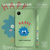 Diorcase เคสสำหรับ Realme C30S การ์ตูนเคสโทรศัพท์ดีไซน์ด้านข้างลายสัตว์ประหลาดน้อยสีฟ้าเคสกล้องคลุมทั้งหมดปลอกซิลิโคนของเหลวรูปแบบขอบสี่เหลี่ยม