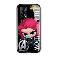 UCUC เคสโทรศัพท์เคสสำหรับ OPPO A74ปลอกการ์ตูนสำหรับสาว Marvel เคสโทรศัพท์สำหรับซูเปอร์ฮีโร่สำหรับ Man ไอรอนแมนสไปเดอร์แมนฝาครอบ Glossy กระจกเทมเปอร์กรณีปลอก