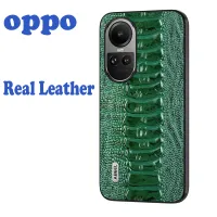 Oppo Reno 10/10 Pro+ 5G ฝาหลังกันกระแทกหนังจระเข้แท้เคสโทรศัพท์เป็นทางการสุดหรู