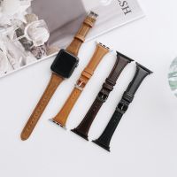 2021 Slim skórzany pasek do zegarka Apple Watch Series SE 6 5 4 moda luksusowe opaski do zegarka dla iWatch 3 2 1 Lady Girl