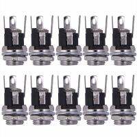 10pcs DC Power Supply Jack Socket Female Panel Mount Connector 5.5x2.1mm New