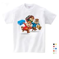 เสื้อยืดเด็ก Alvin And The Chipmunk Summer Short Sleeved White Cotton Clothes Baby Kids T Shirts For Girls Boys Tops Tees